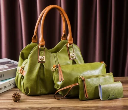 Retro diagonal package fashion handbag 3pcs set