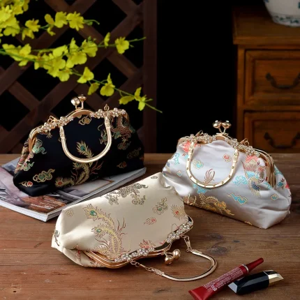 Rhinestone diagonal handbag banquet shoulder formal dress